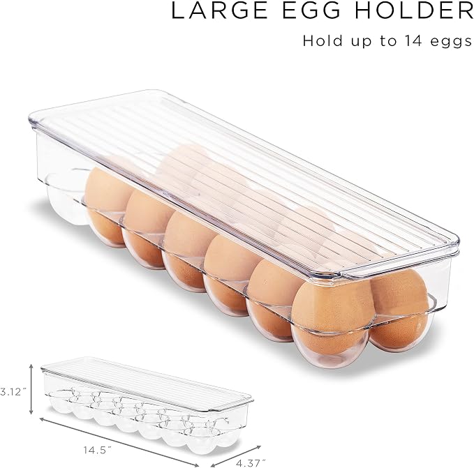 Sorbus Fridge Bins and Freezer Bins Refrigerator Organizer Stackable Food Storage Containers BPA-Free Drawer Organizers for Refrigerator Freezer and Pantry - Image 3