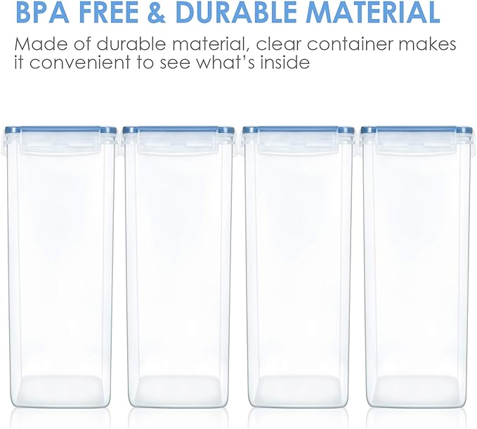 Vtopmart 6.5L Flour Sugar Storage Containers, 4 PCS, Blue | For Bulk Flour and Sugar Storage, Airtight Seal, Multiple Sizes, BPA Free, Food Grade Material, Dishwasher Safe (Not Lids) - Image 3