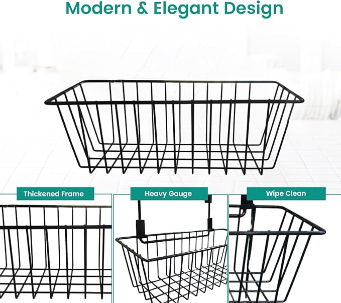 Go Hooked Metal Hanging Storage Basket Door Organiser (Assorted Colour) - Image 6