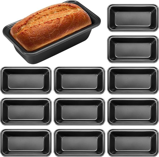 Uiifan 12 Pack Extra Large Loaf Pans, 10.6 x 6 x 3 in, Gray | Non Stick Oversized Bread Pans, Big Rectangle Banana Bread Tins, Large Carbon Steel Baking Pan, for Halloween Party Baking by Uiifan