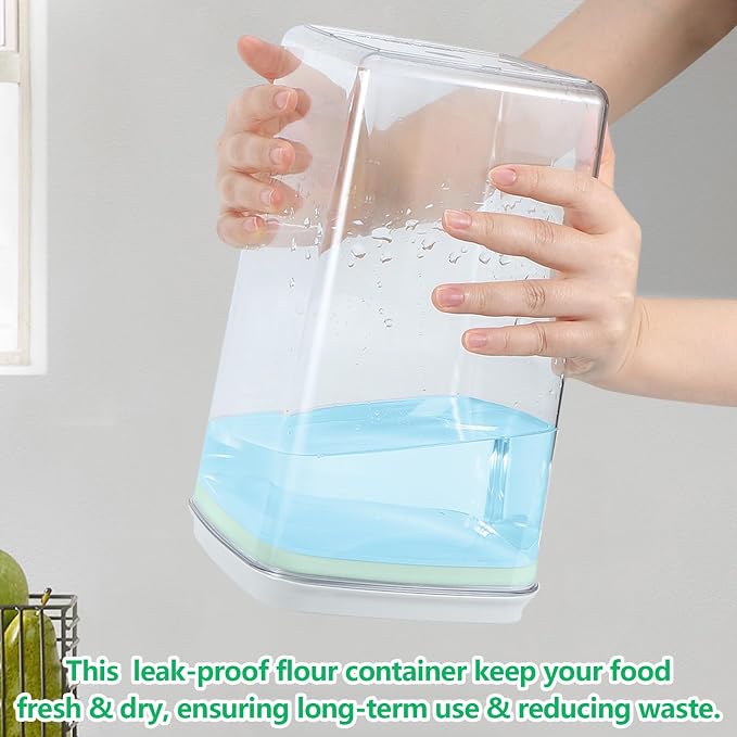 4.2 Qt Airtight Flour Rice Storage Container with Pop-up Lid Sugar Holder | Crystal-Clear BPA Free Plastic Spaghetti Containers, Tall and Slim Food Storage Bin for Kitchen Pantry Organization - Image 5