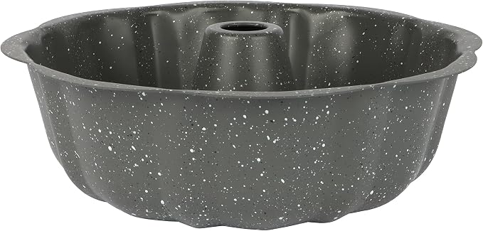 David Burke 9" Fluted Bake Pan – Carbon Steel Bundt Cake Pan – Gray Speckle - Image 3