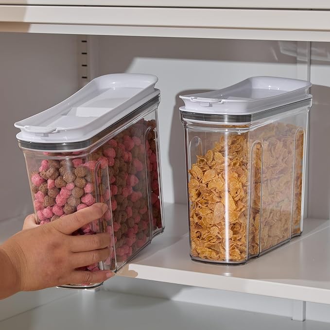 Cereal Containers Storage Set, Airtight Food Storage Container with Lid 3.5L,2PCS BPA-FREE Plastic Pantry Organization Canisters for Rice Cereal Flour Sugar Dry Food in Kitchen… - Image 2