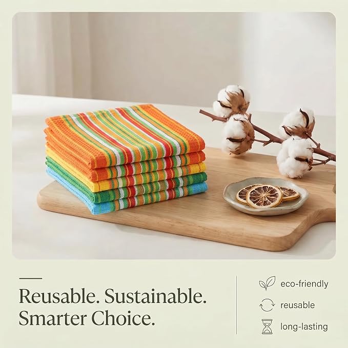 Urban Villa Kitchen Towels Cotton Dish Towels 20”x30” (Set of 8) Multi - Image 8