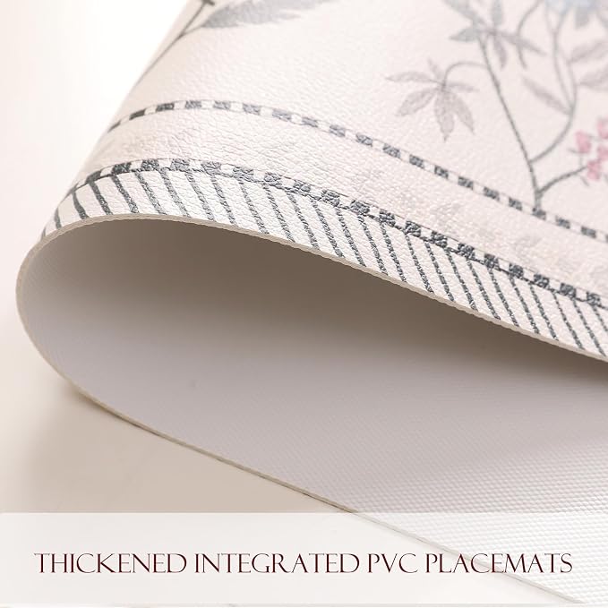 Vinyl Waterproof Placemats Set of 6 Rectangular,12"*17"-Helena C | Wipeable Beautiful Print Place Mats,Stain Resistant,Heat Resistant,Everyday Meals,Kitchen,Dinning,Holiday,Decor - Image 7