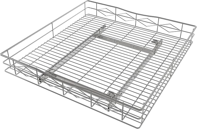Pull Out Cabinet Organizer, 50LB Load Capacity Bottom-mount Sliding Drawer for Pots and Pans, 20" W x 21" D Under Sink Storage Shelf for Cabinet Opening 21" W x 22" D or Larger, Chrome Finish by IZLIF