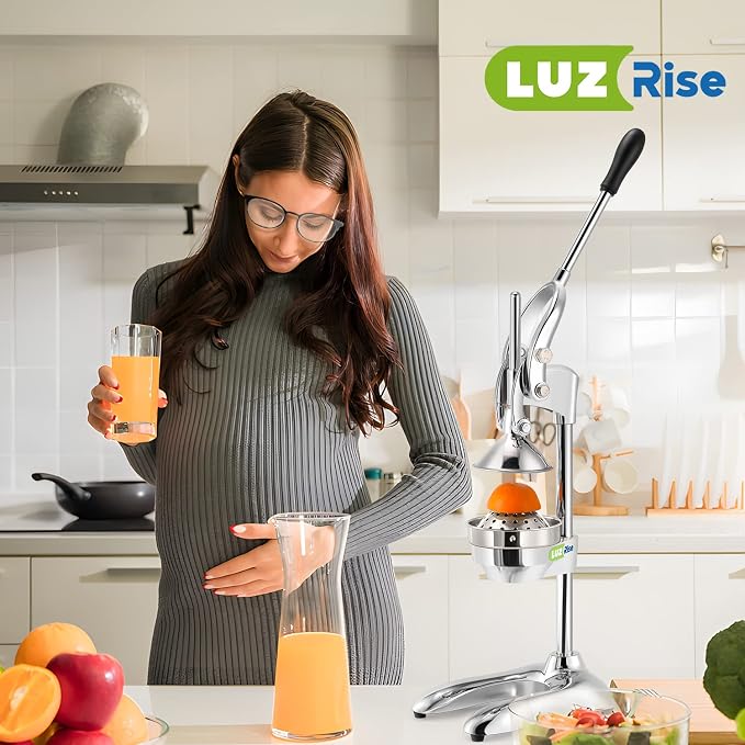 Manual Juicer Hand Press Professional Citrus Juicer Countertop Metal Orange Lemon Pomegranate Squeezer for Commercial Home Restaurant Use( Stainless Steel Heavy Duty Extra Large 7.4*9.8*19.3") - Image 7