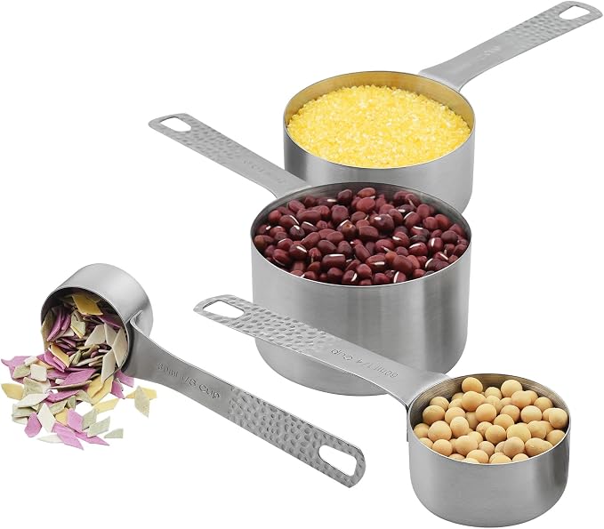 Measuring Cups and Spoons Set, 18/8 Stainless Steel Measuring Cups and Spoons for Baking & Cooking, Metric & US 4 Kitchen Measure Cup and 5 Measure Spoon with Leveler for Liquid & Drying - Image 5