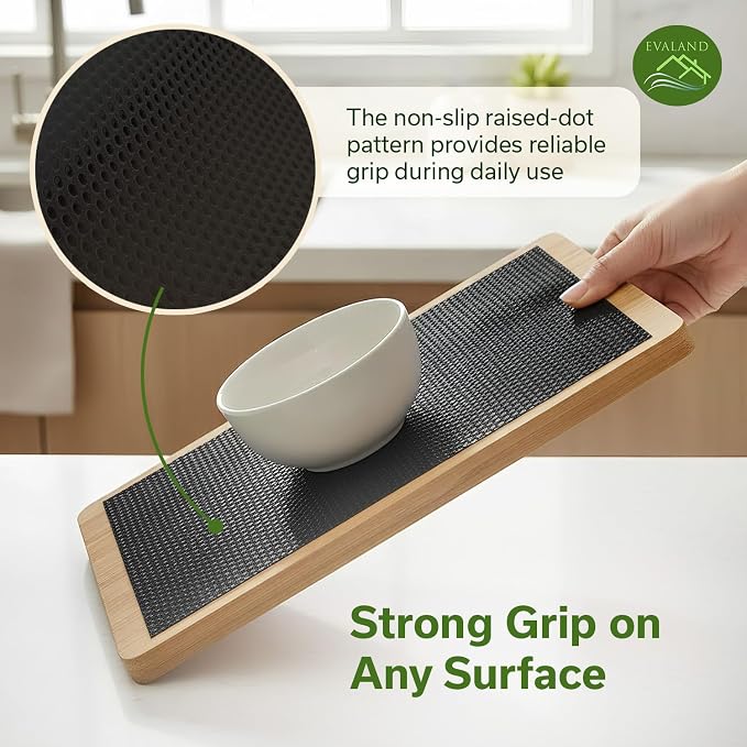 EVALAND Shelf Liner Cabinet Liner Non-Adhesive Drawer Liner 12 in x 33 FT | Non-Slip, Washable, Waterproof, Fridge Liners, Contact Paper, Shelf Liners for Cabinets, Kitchen, Refrigerator, Black - Image 7