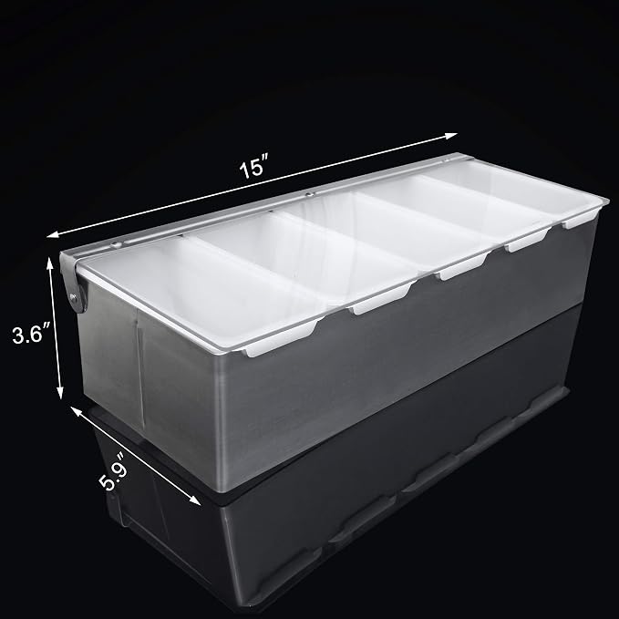 New Star Foodservice 48032 Stainless Steel Condiment Dispenser with 5 Compartments (No Ice Tray) - Image 2
