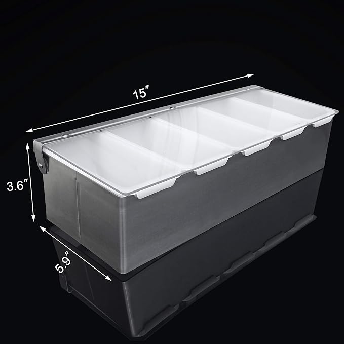 New Star Foodservice 48032 Stainless Steel Condiment Dispenser with 5 Compartments (No Ice Tray) - Image 2