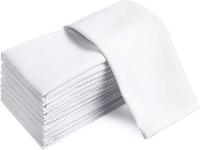 Restaurant Quality 100% Cotton Dinner Cloth Napkins, 20x20 Bulk Set of 180 | Elegant Clean-lined Hemmed Edges, Square Shape for Weddings, Hotels, Restaurants, And Classy Home Dinners by GrokoTextiles