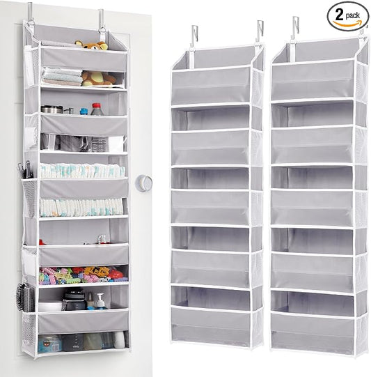 ULG 2 Pack 5-tier Over the Door Organizer Light Gray by ULG