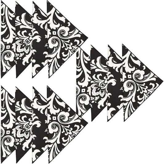Black Napkins Cloth Fabric, 100% Cotton Linen Napkin for Black and White Wedding Reception Table Settings, Table Decor Tablescapes, 18" x 18" Dinner, Set of 12 by DECORATIVETHINGS