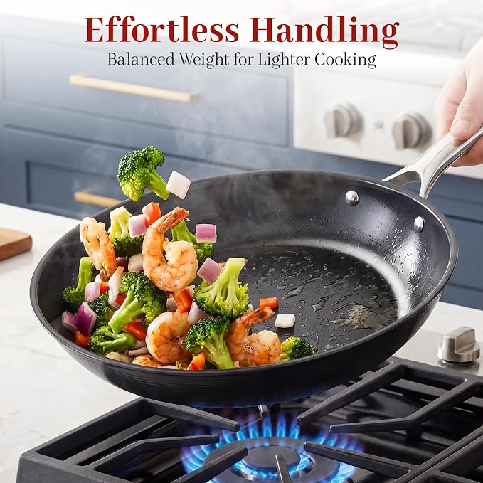 Carbon Steel Frying Pan 12" - Pre-Seasoned Carbon Steel Skillet, Lightweight, Natural Non-Stick, Induction Compatible - Image 5