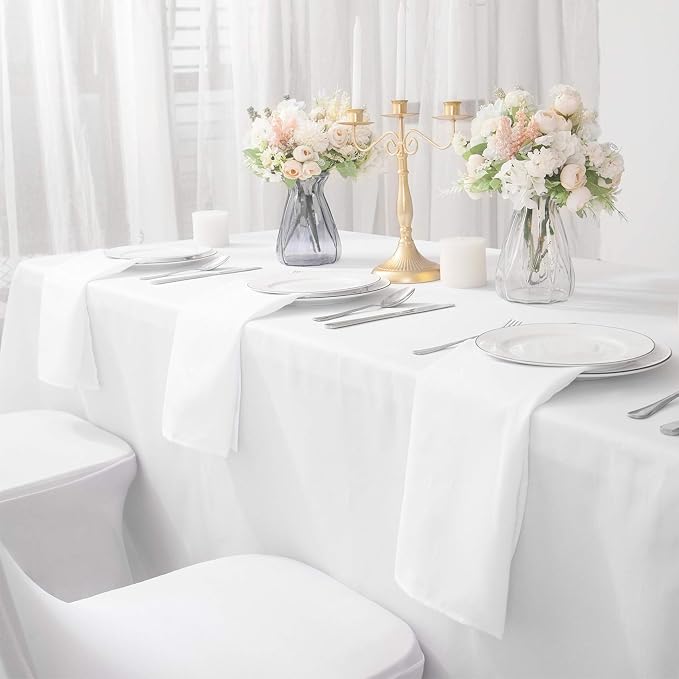 Bailarina Cloth Napkins Set of 40,17x17 inches Dinner Napkins Cloth Washable,Polyester Square Table Cloth Napkin Bulk with Hemmed Edges Ideal for Banquets, Parties and Weddings-White - Image 6