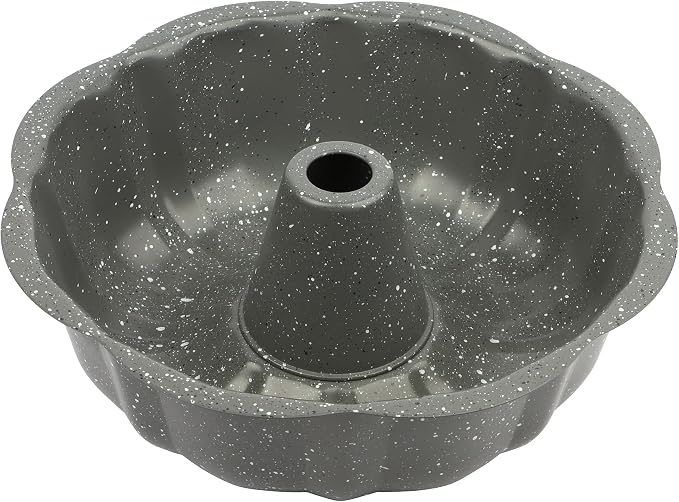 David Burke 9" Fluted Bake Pan – Carbon Steel Bundt Cake Pan – Gray Speckle - Image 2