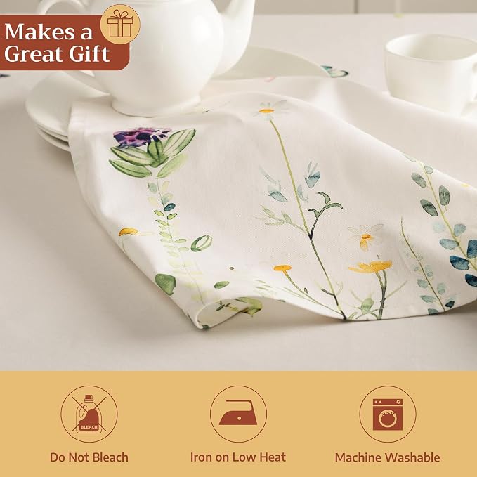 Maison d' Hermine Cloth Napkins Set of 4 Reusable 100% Cotton (20" x 20") | Everyday Square Napkins Cloth Washable Dinner Party Wedding Restaurant Hotel Kitchen Spring Summer - Botanical Fresh - Image 5