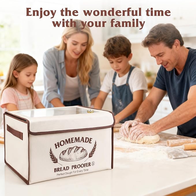 Bread Proofing Box with Shelf,Foldable dough proofing box with 24H Timer | 50-130℉ Temp Control,Space-Saving Dough Proofer for Yogurt, Pizza, Bread Baking - Image 8