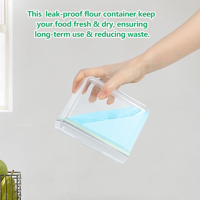 3 Pack Pasta Sugar Storage Containers with Pop-up Lid 1.26 + 2.11 + 3.48 Qt | Airtight Food Storage Container for Flour, Rice, Spaghetti, Nuts, Snack, Candy, Dog Treat, Kitchen Pantry Organization - Image 6