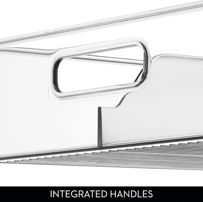 iDesign Divided Pantry Bin with Handles, Set of 3, Clear | For Pantry, For Refrigerator, For Freezer - Image 5