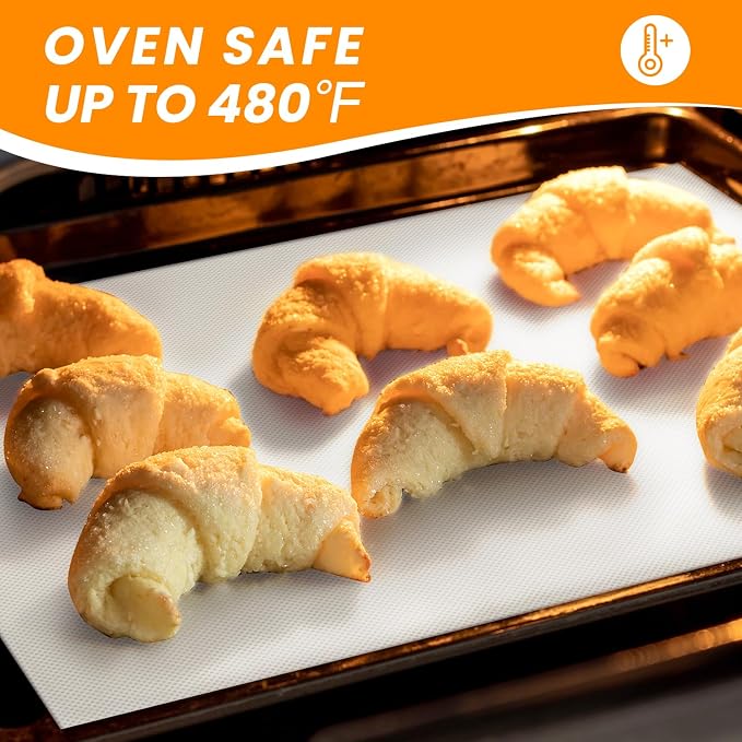 Silicone Baking Mat Roll -Non-Stick Dough Rolling Mat, Food Grade Pastry Baking Mat, Non-slip Silicone Kitchen Counter Mat, Reusable Air Fryer Mat, Washable Oil-Proof Refrigerator Liners - Image 2