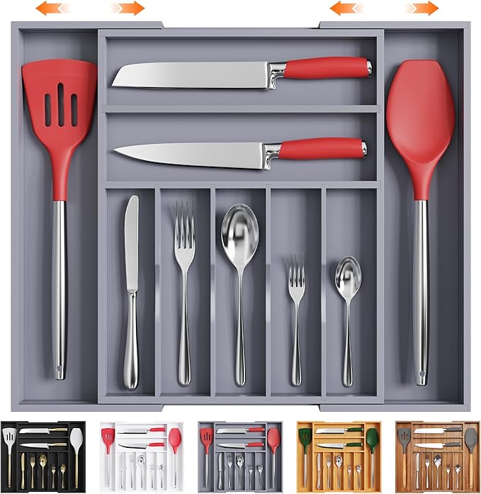 Kitchen Silverware Drawer Organizer and Storage Cabinet Utensil Rack Bathroom Counter Vanity Extra Large Big Cooking Drawer Organizers Countertop Pantry Storage Cabinet Best Kitchen Must Haves 2025 by Bellsal