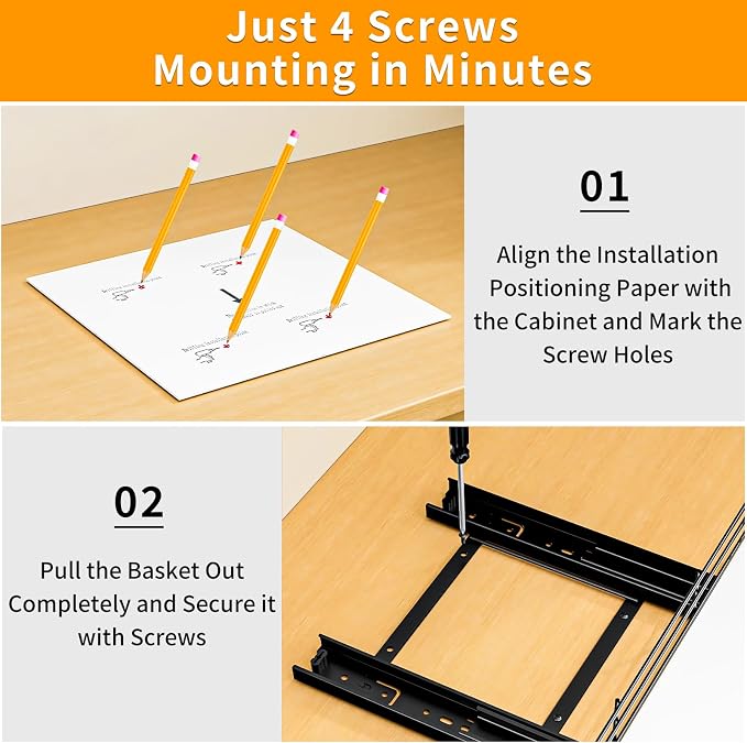 RCHYFEED Pull Out Spice Rack Organizer for Cabinet,10.5" Wx10.5Dx2.5H | Heavy Duty Spice Cabinet Organizer Metal Pull Out Spice Rack Vertical Spice Shelf for Cabinets & Pantry - Image 8