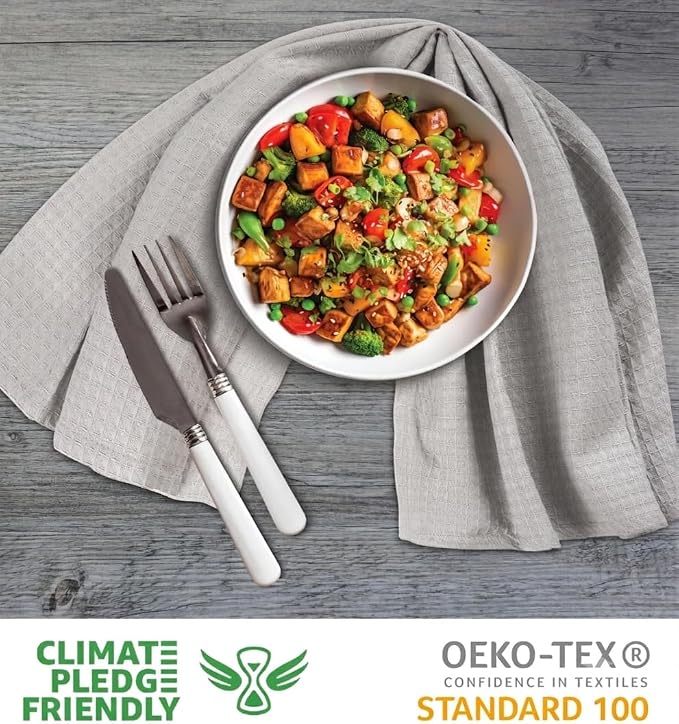 Urban Villa Kitchen Towels Cotton Dish Towels 20”x30” (Set of 6) Smoke - Image 2
