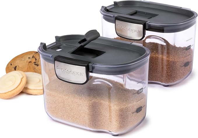 Progressive International ProKeeper+ Clear Plastic Airtight Food Baker's Kitchen Storage Organization Container Canister Set with Magnetic Accessories, 2- Piece Set (Specialty Sugar 1.5-Quart) - Image 2