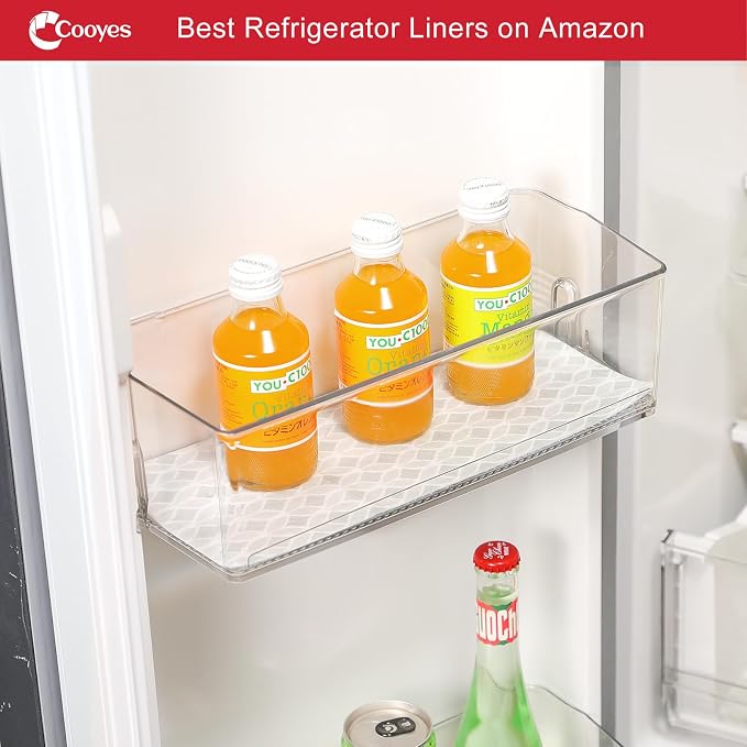Cooyes Refrigerator Liners, Non-Slip Fridge Liners Washable, Absorbent Refrigerator Shelf Liner for Kitchen Cabinets, Non-Adhesive Refrigerator Mats Fridge bin Liners 12" x 360", Gray - Image 9