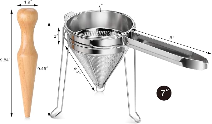 New Star Foodservice 42566 3-Piece Stainless Steel China Cap Strainer Set - Image 2