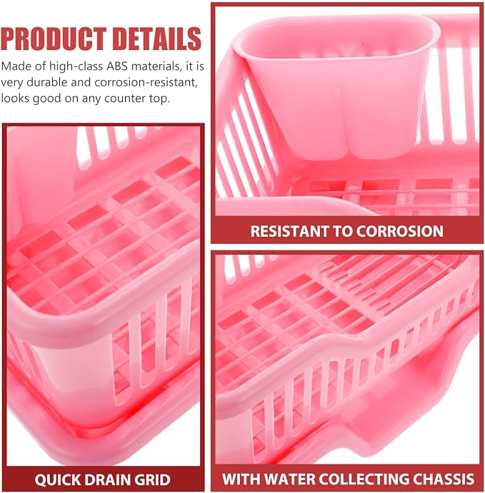 Luxshiny 1set Multi-Purpose Dish Drying Rack Kitchen Drainer Basket Drainage Design Compact Storage for Efficient Dish Drying Any Kitchen Counter - Image 5
