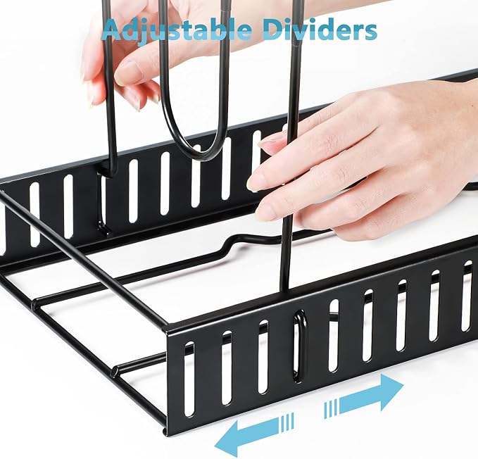 Pots and Pans Organizer Under Cabinet 16.6" 8-Tier Adjustable 2-Pack | 3 DIY Modes, Tool-Free Assembly, Non-Slip, Fits Lightweight Pots Up to 11", For Kitchen Cabinets, Shelves & Countertops - Image 8