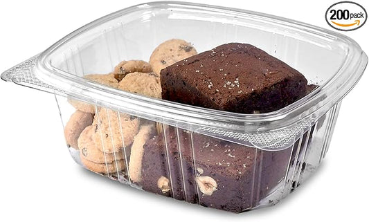 32oz RPET Clear Hinged Lid Deli Container -200Pcs by CleverPackaging