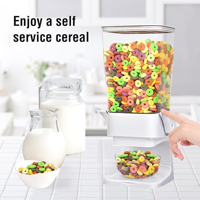 Cereal Dispenser Countertop 2 Pack 5.5 Qt Large Cereal Storage Container | Holder Dispenser for Pantry Dry Food Snack Nut Candy Dispenser Countertop Kitchen Organization Storage for Oatmeal Granola - Image 5