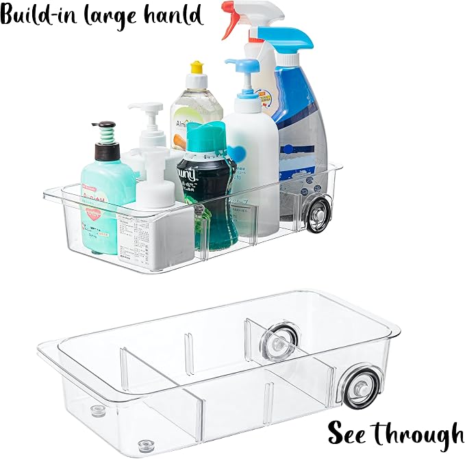 LXLXXL Fridge Organizer and Storage Drawer Rolling Refrigerator Bins,3 Pack | Silicone Wheels,3 Pack Adjustable Dividers,Easy to Clean,Organizer for Fridge,Pantry,Bathroom and Cabinet Organization - Image 5