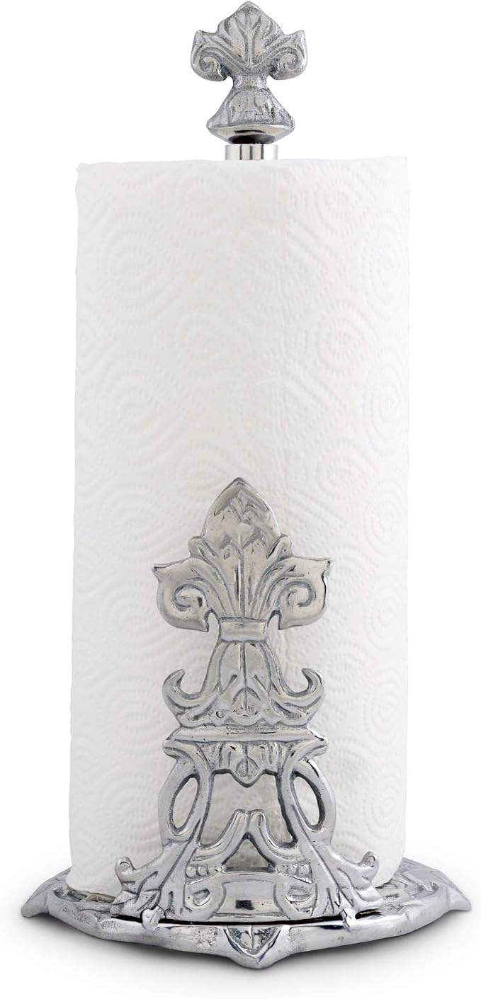 Arthur Court Designs Decorative Countertop Fleur-De-Lis French Paper Towel Holder - Aluminum Metal on Countertop 13 inch Standing Tall by ArthurCourt