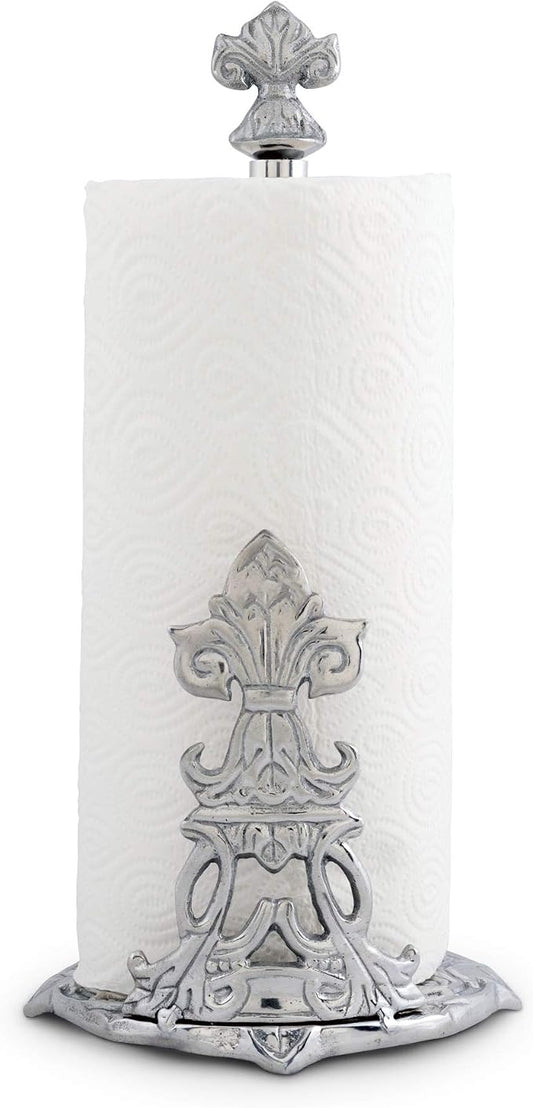 Arthur Court Designs Decorative Countertop Fleur-De-Lis French Paper Towel Holder - Aluminum Metal on Countertop 13 inch Standing Tall by ArthurCourt