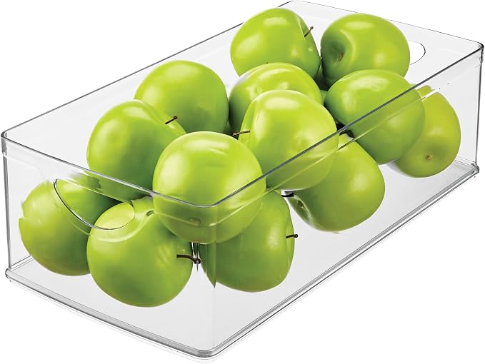 iDesign Stackable Clear Plastic Extra Long Storage Bin | Organizer for Kitchen Cabinet or Pantry by iDesign