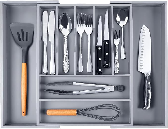 Kitchen Silverware Drawer Organizer and Storage Cabinet Utensil Rack Bathroom Counter Vanity Extra Large Big Cooking Drawer Organizers Countertop Pantry Storage Cabinet Best Kitchen Must Haves 2025 - Image 8