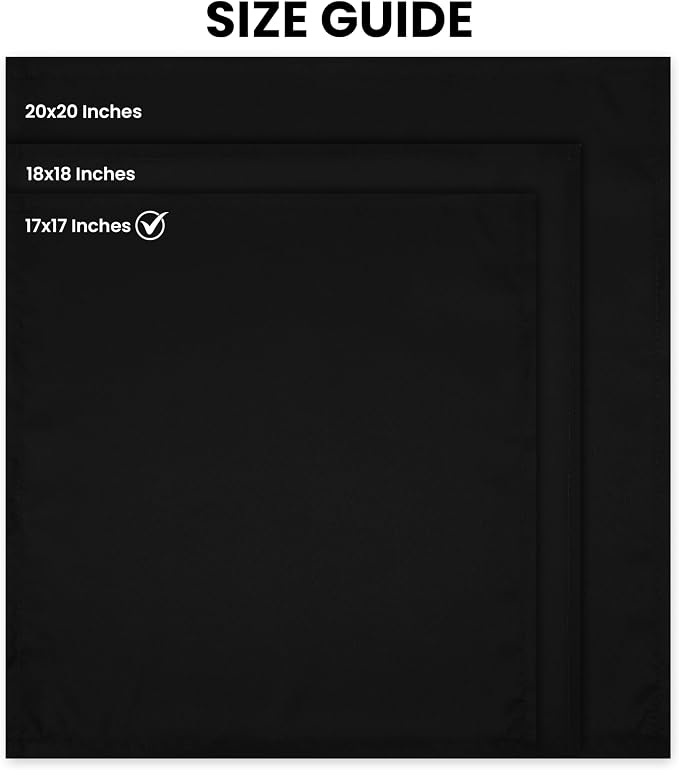 Utopia Home [24 Pack, Black] Cloth Napkins 17x17 Inches, 100% Polyester | Hemmed Edges, Washable and Reusable Ideal for Parties, Weddings and Dinners - Image 2