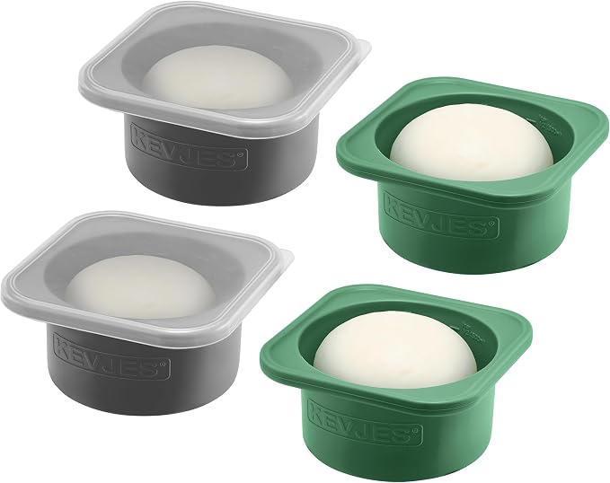 Stackable Silicone Artisan Pizza Dough Proofing Proving Containers with Air-tight Lids-4pack-500ml Volume for 250g Dough Ball (2green+2Space Grey) by kevjes