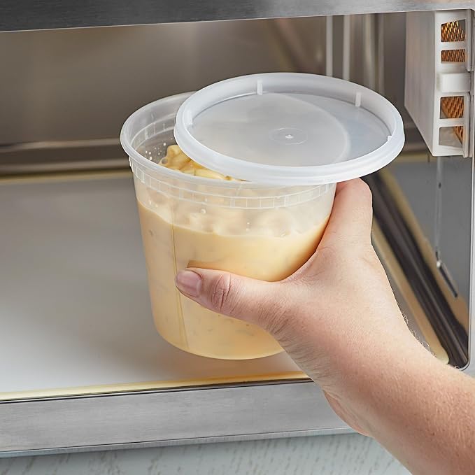 X PACK 24 oz [240 set] Reusable Deli Containers with Lids-Durable Food Storage Containers, Soup Bowl Airtight Seal | BPA Free | Stackable | Leakproof | Microwave/Dishwasher/Freezer Safe - Image 3
