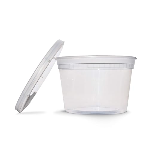 Food Storage Containers 16 oz Plastic Deli Containers with Lids, Soup, Meal Prep Containers | BPA Free | Stackable | Leakproof | Microwave/Dishwasher/Freezer Safe - Image 3