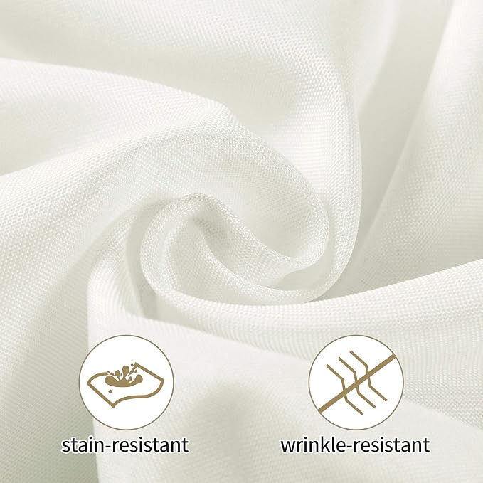 50pcs Polyester Cloth Napkins - 20 x 20 inch Ivory Dinner Washable Napkins with Hemmed Edges for Restaurant/Wedding/Hotel(50,Ivory) - Image 2
