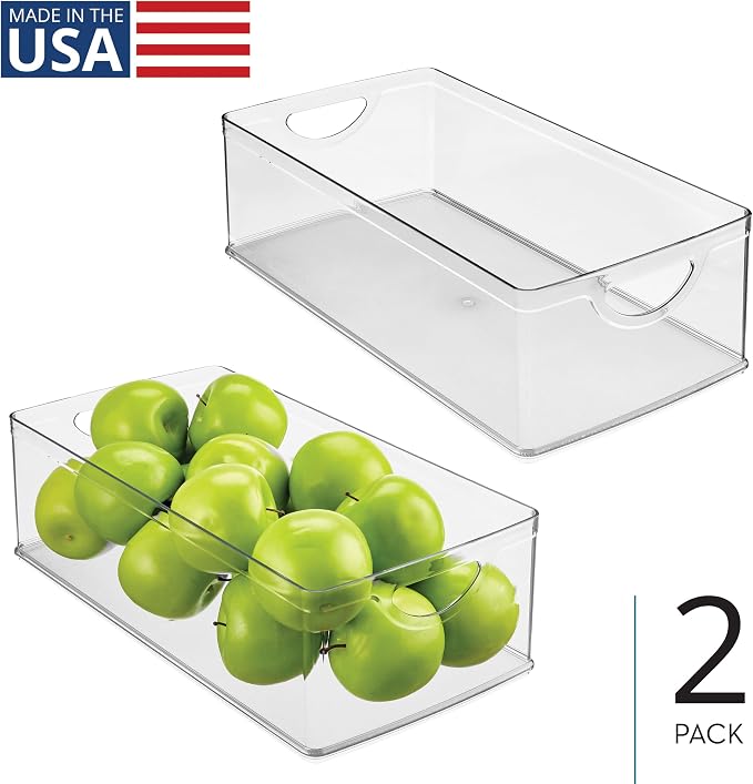 iDesign Stackable Clear Plastic Extra Long Storage Bin, 2-Pack | Organizer for Kitchen Cabinet or Pantry - Image 2