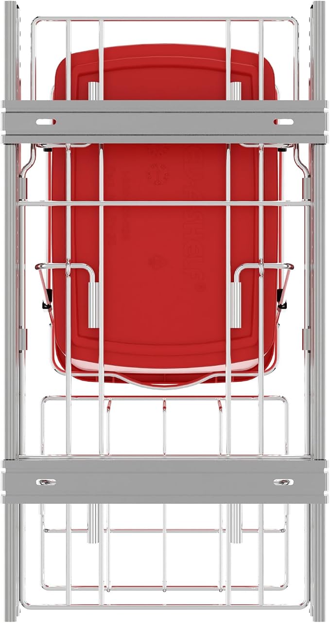 Rev-A-Shelf Pullout Trash Can for Kitchen Cabinets 35 Qt Garbage Waste Recyling Bin with Full Extension Slides, Red, RV-12KD-16C-S - Image 7