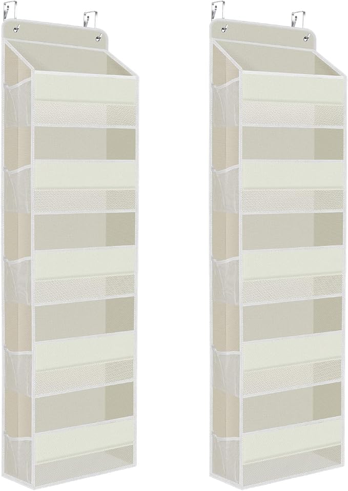 2 Pcs Over The Door Organizer Large Capacity Hanging Storage Room Organizer | 40 lb Capacity, Ultra-Sturdy, Foldable, Mesh Design with Clear Window, Space-Saving Organizer for Pantry, Nursery & Closet by SpaceHacks