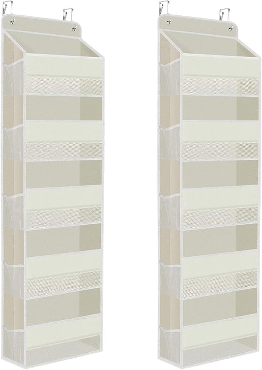 2 Pcs Over The Door Organizer Large Capacity Hanging Storage Room Organizer | 40 lb Capacity, Ultra-Sturdy, Foldable, Mesh Design with Clear Window, Space-Saving Organizer for Pantry, Nursery & Closet by SpaceHacks